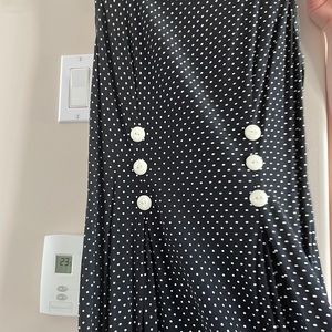 1990s polka dot sleeveless dress